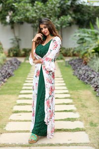 Shraavya Reddy in Bottle Green Pleated Jumpsuit