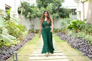 Shraavya Reddy in Bottle Green Pleated Jumpsuit