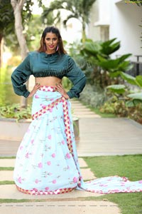 Shraavya Reddy in Mint Green Saree Exclusive