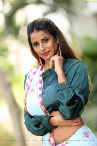 Shraavya Reddy in Mint Green Saree Exclusive