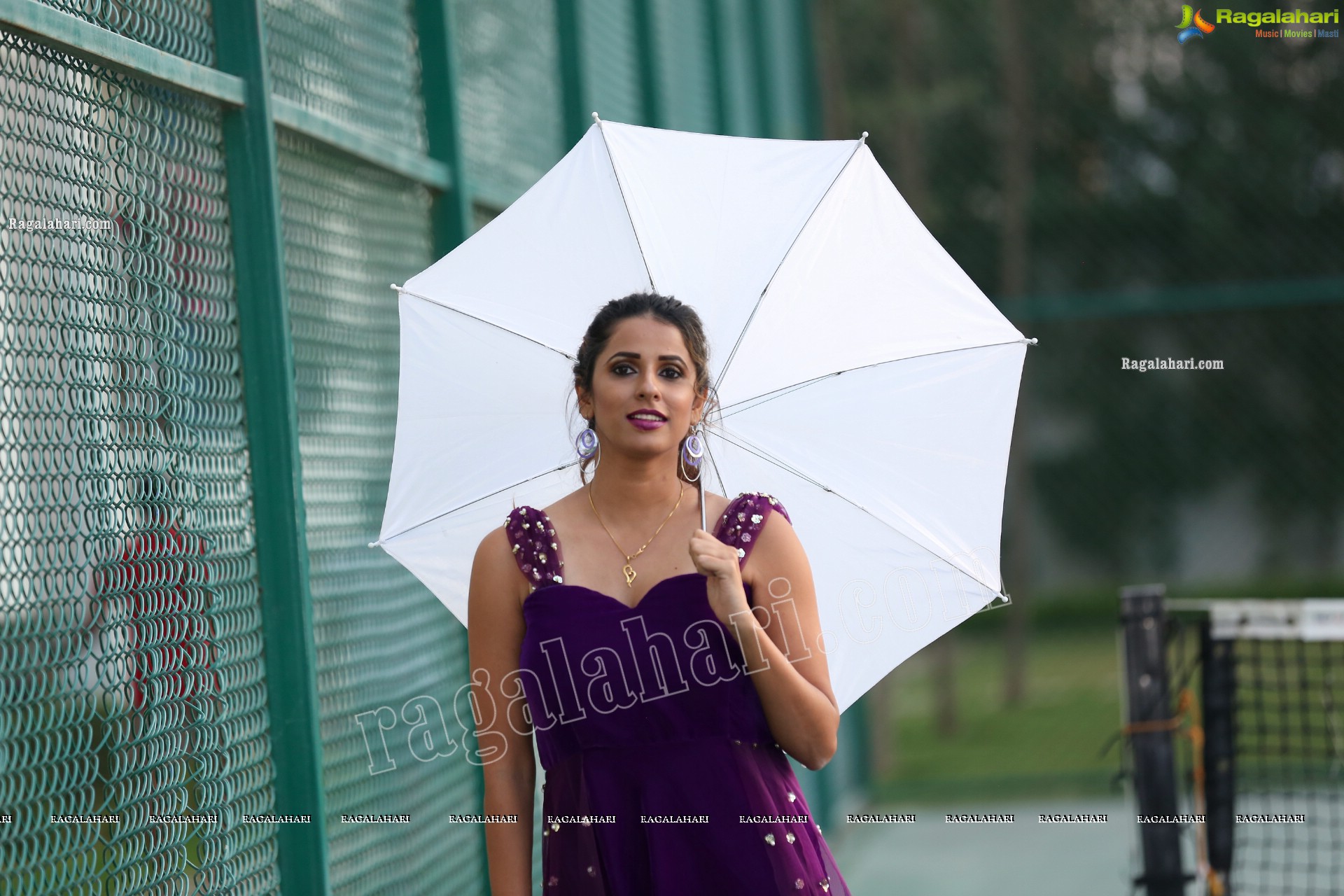 Shraavya Reddy in Purple Velvet Mini Dress, Exclusive Photo Shoot