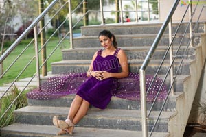 Shraavya Reddy in Purple Velvet Mini Dress