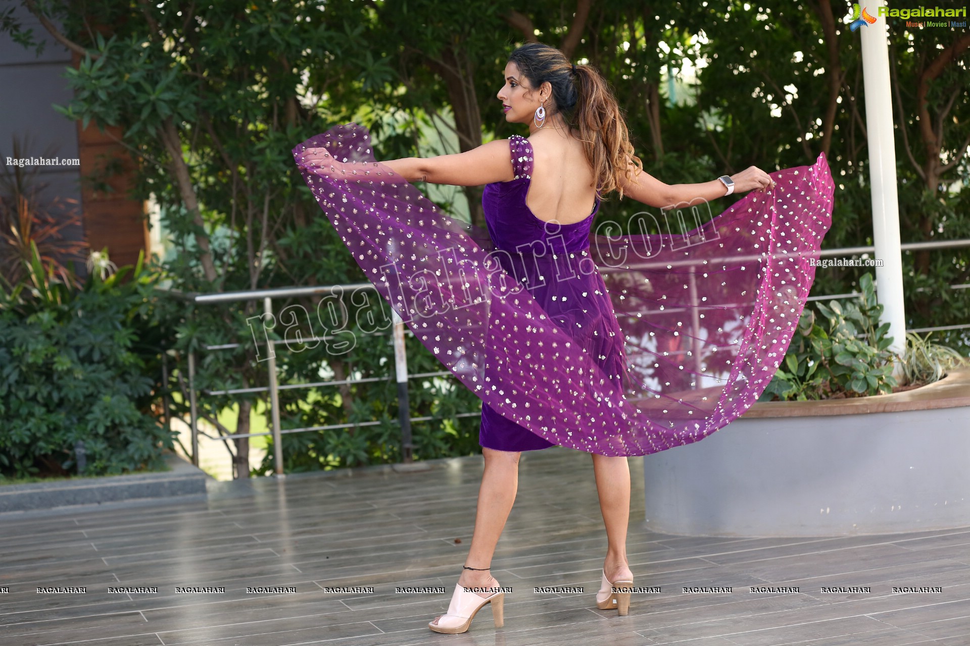 Shraavya Reddy in Purple Velvet Mini Dress, Exclusive Photo Shoot