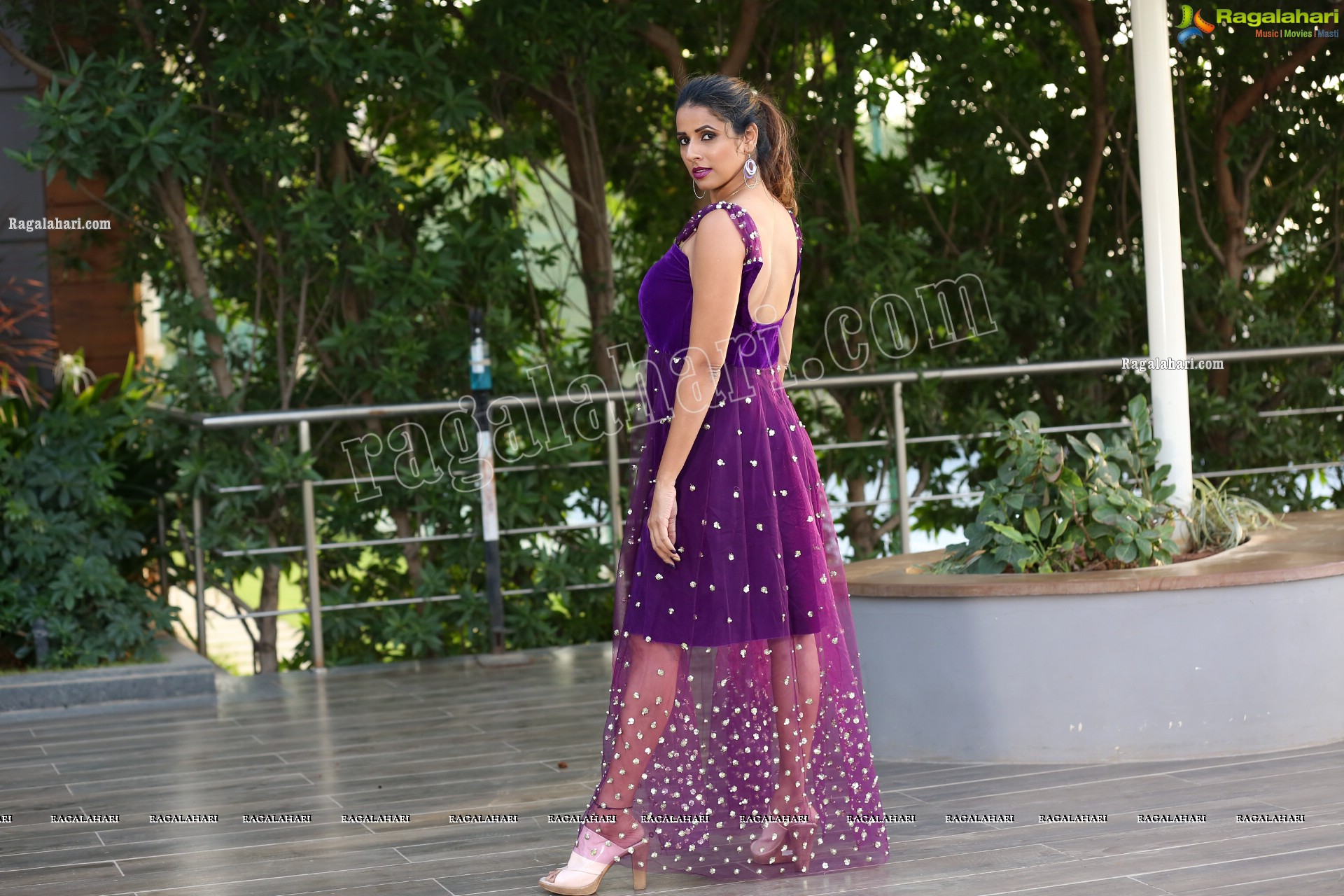 Shraavya Reddy in Purple Velvet Mini Dress, Exclusive Photo Shoot