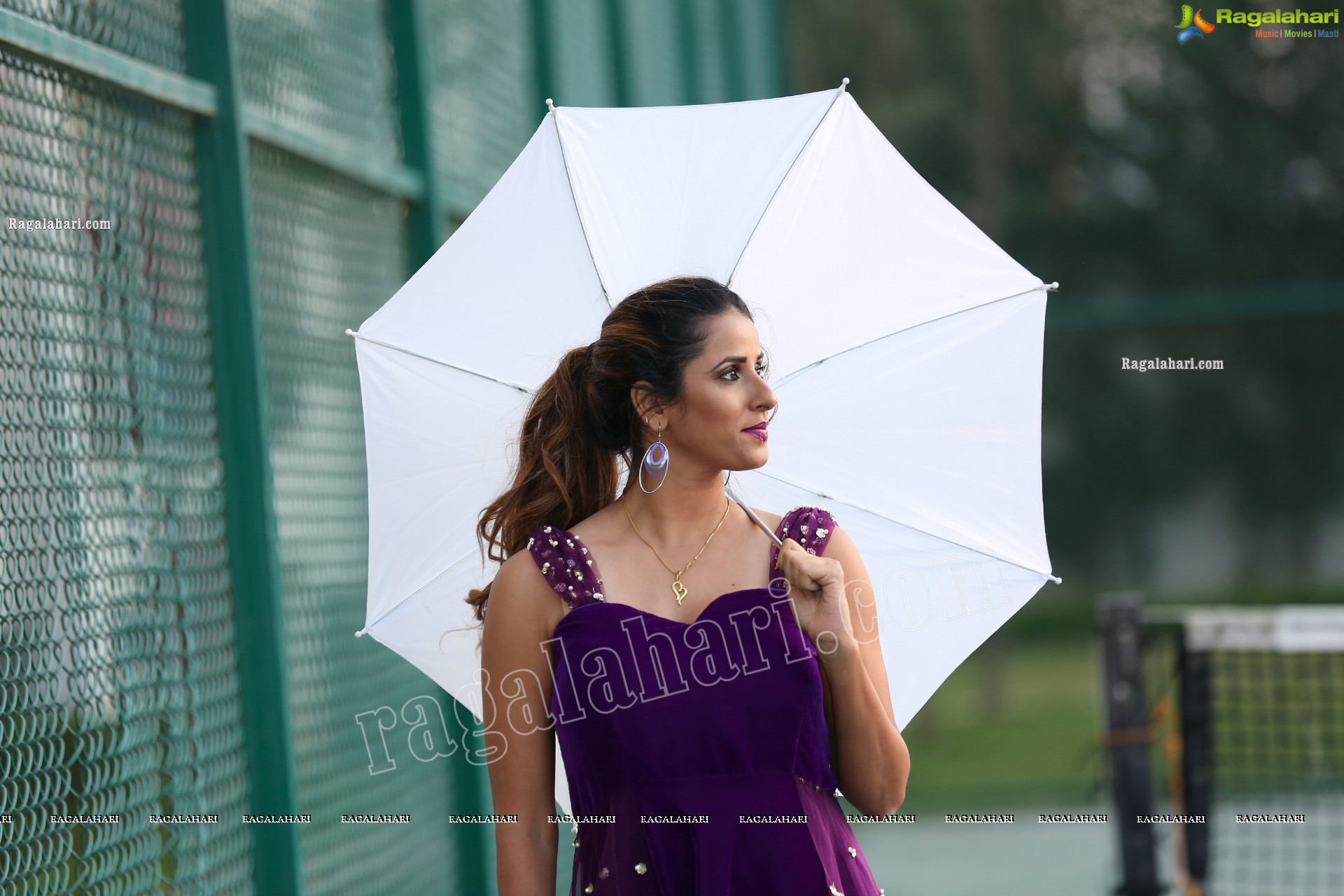 Shraavya Reddy in Purple Velvet Mini Dress, Exclusive Photo Shoot