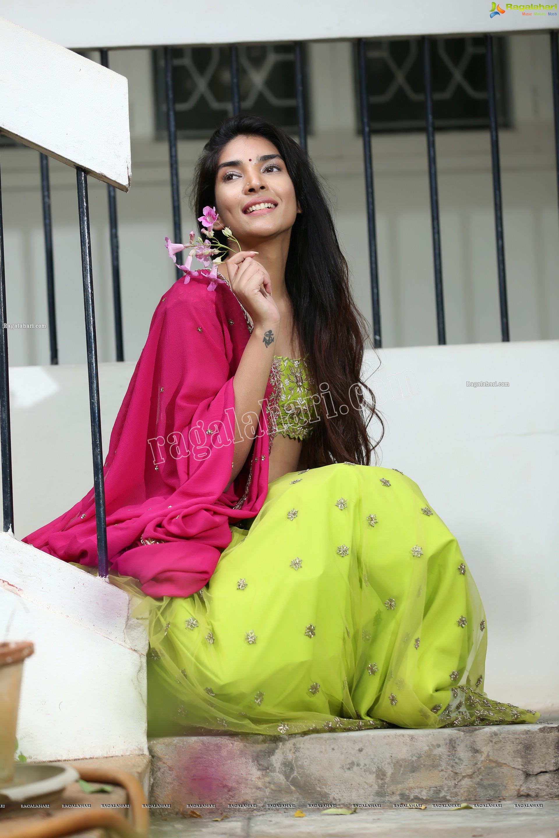 Supraja Narayan in Parrot Green Lehenga Choli, Exclusive Photo Shoot