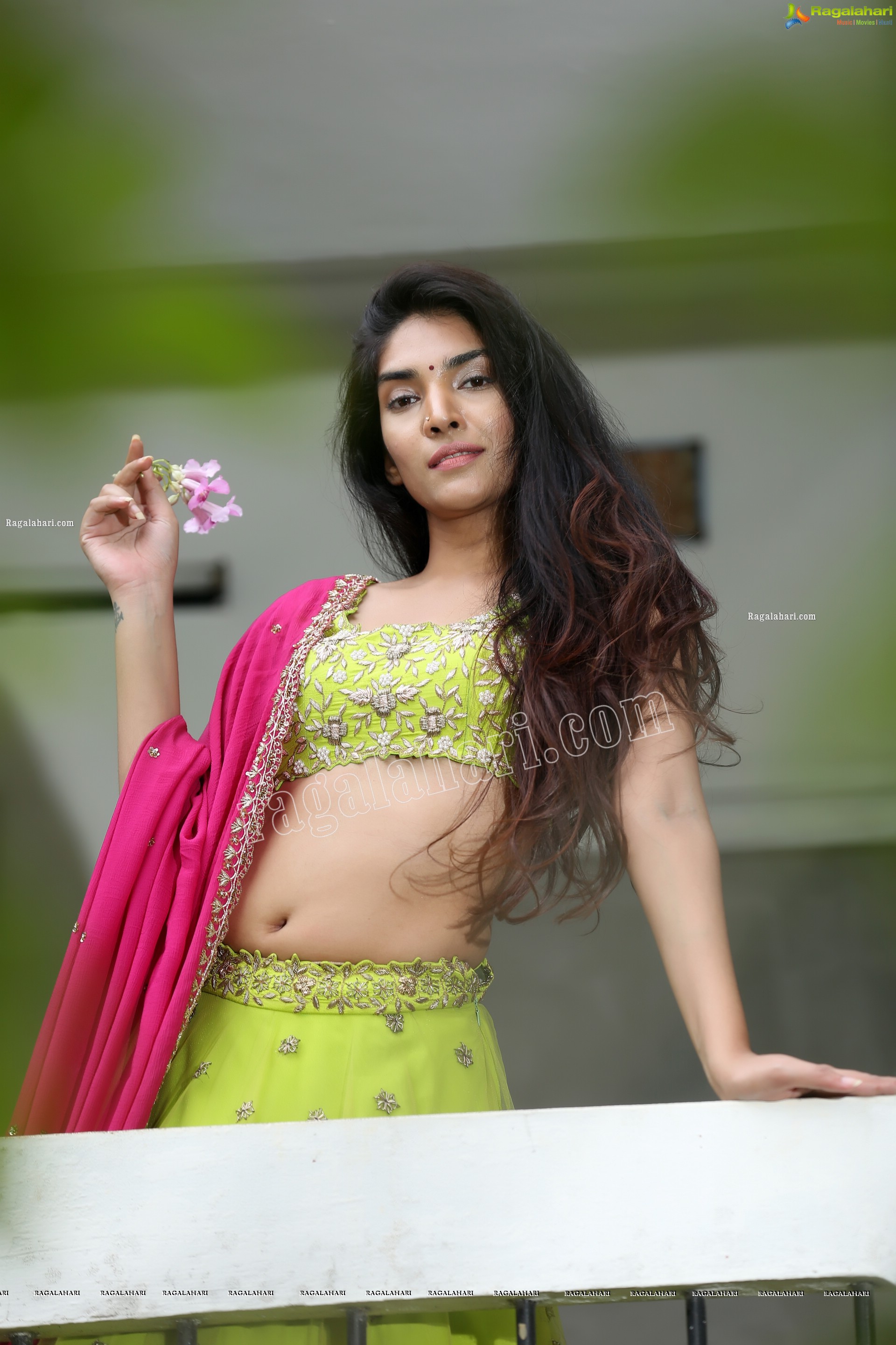 Supraja Narayan in Parrot Green Lehenga Choli, Exclusive Photo Shoot