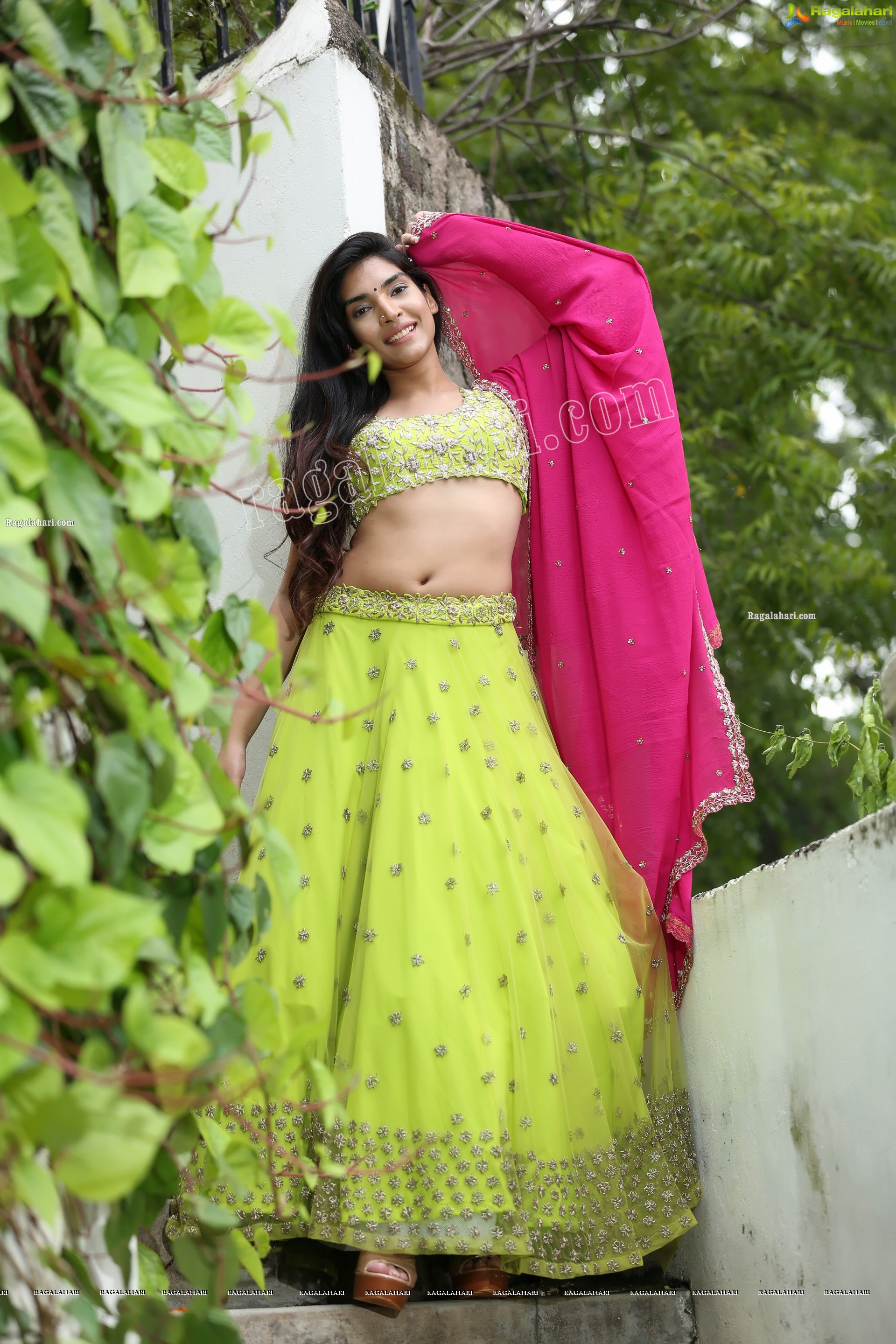 Supraja Narayan in Parrot Green Lehenga Choli, Exclusive Photo Shoot