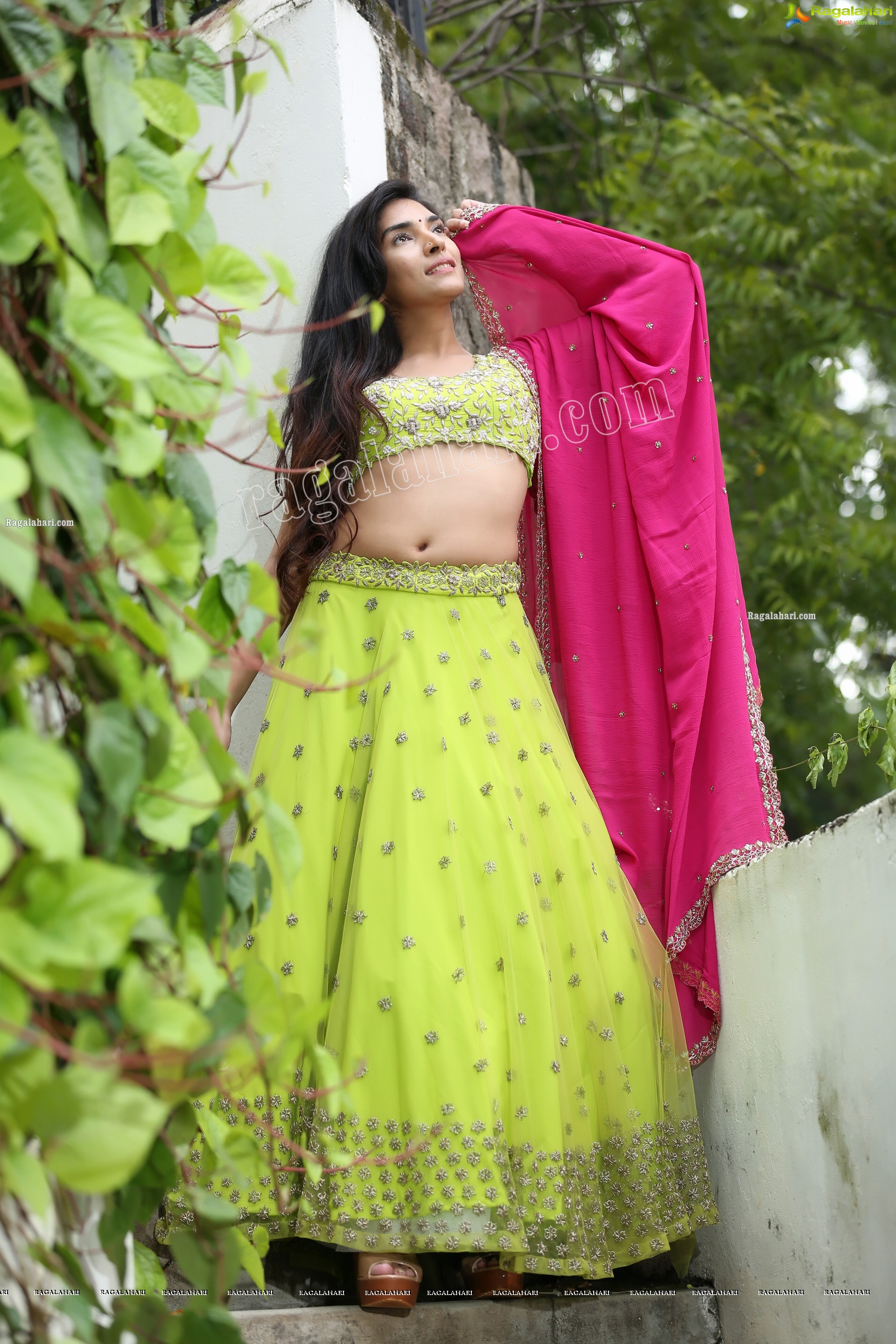 Supraja Narayan in Parrot Green Lehenga Choli, Exclusive Photo Shoot