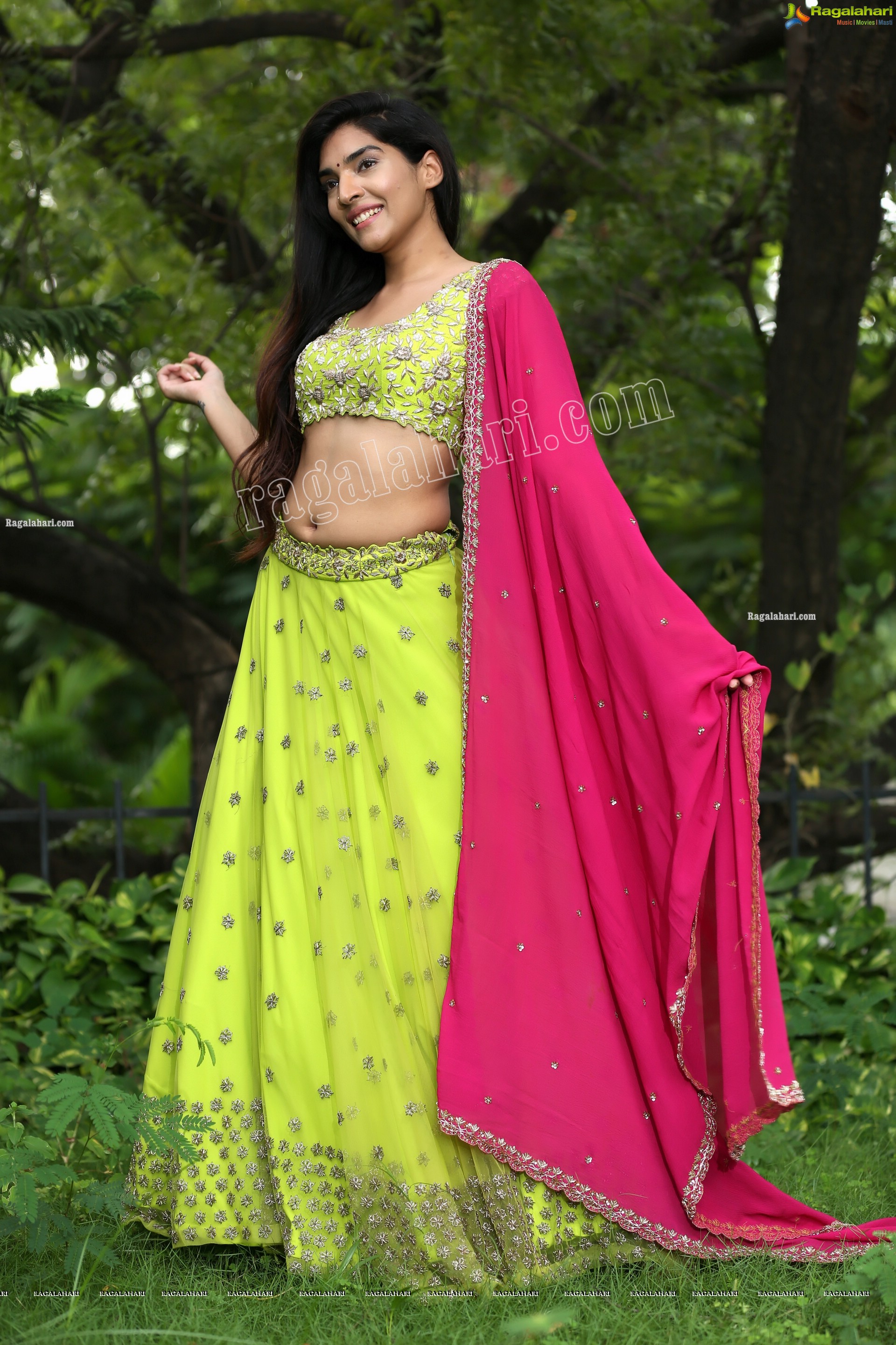 Supraja Narayan in Parrot Green Lehenga Choli, Exclusive Photo Shoot