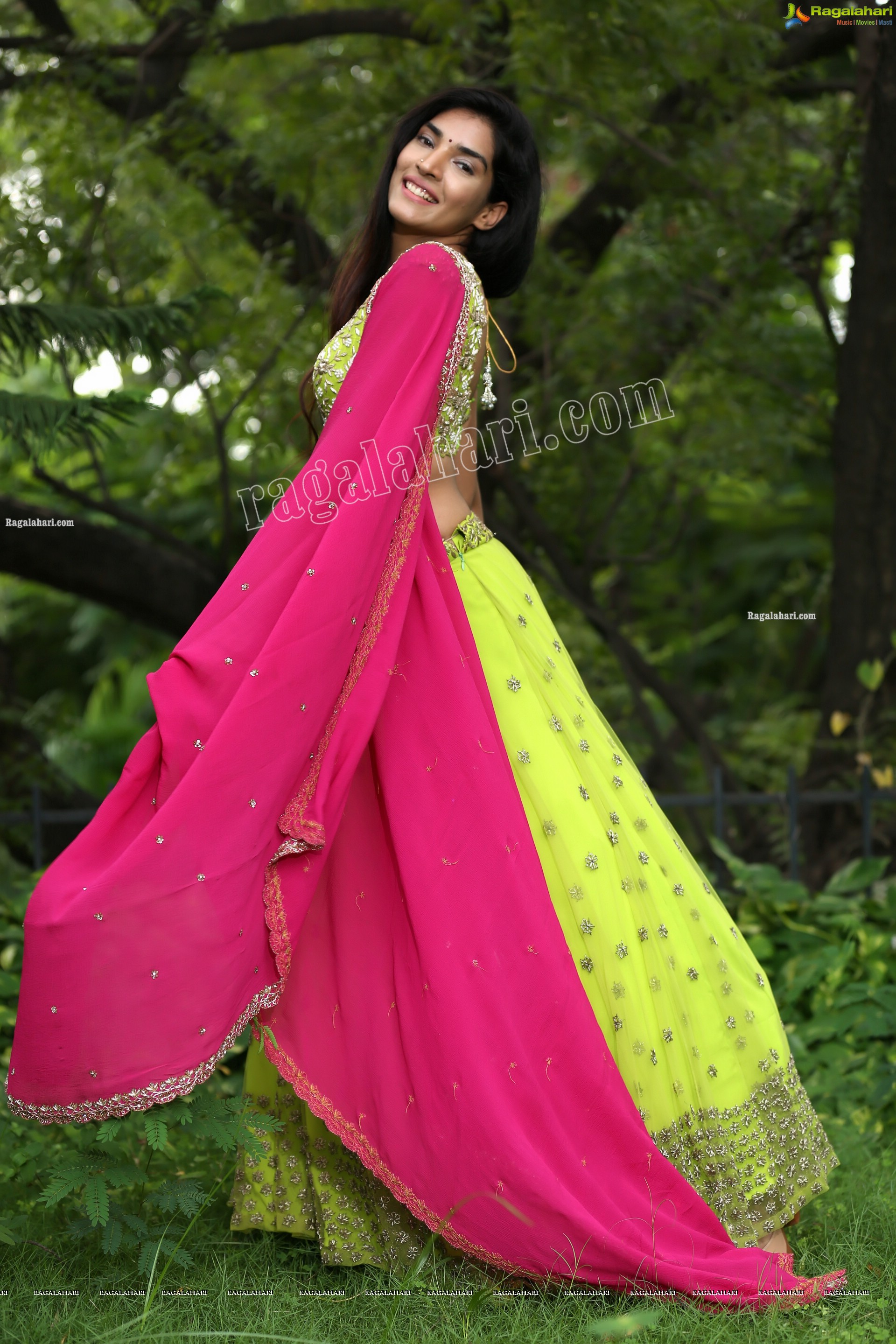 Supraja Narayan in Parrot Green Lehenga Choli, Exclusive Photo Shoot