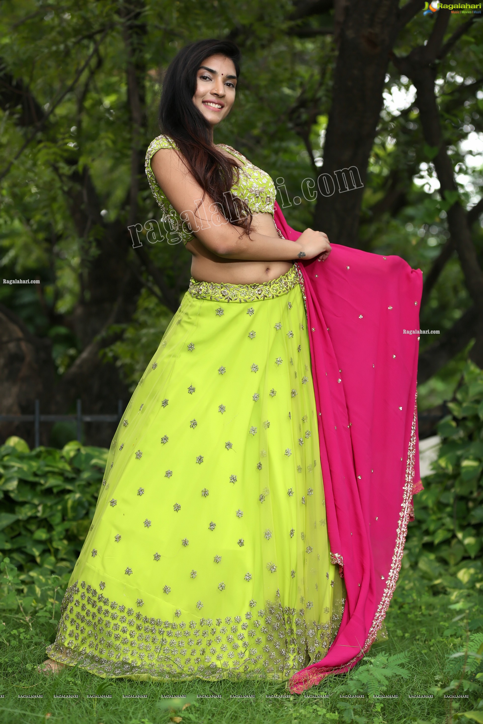 Supraja Narayan in Parrot Green Lehenga Choli, Exclusive Photo Shoot