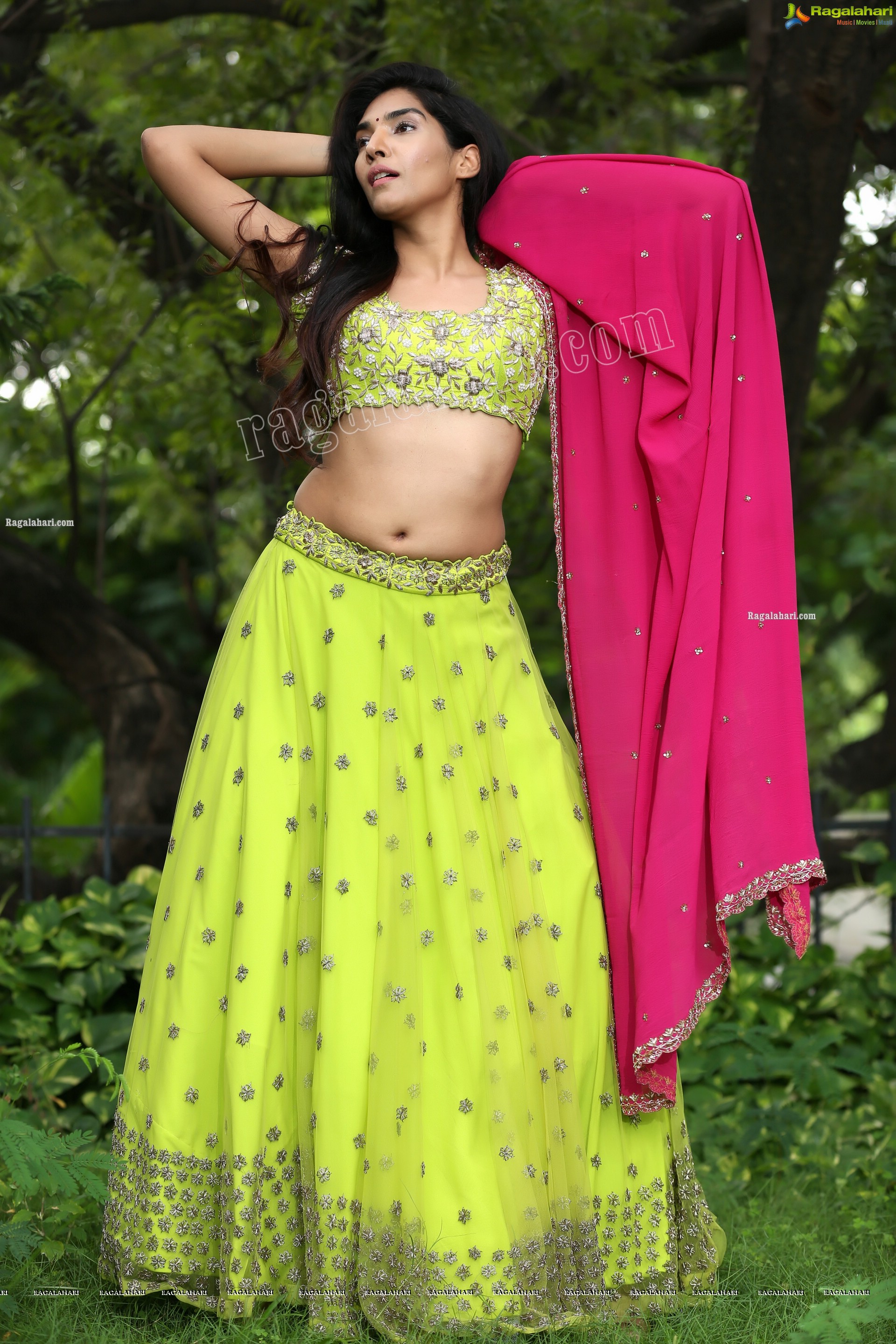 Supraja Narayan in Parrot Green Lehenga Choli, Exclusive Photo Shoot