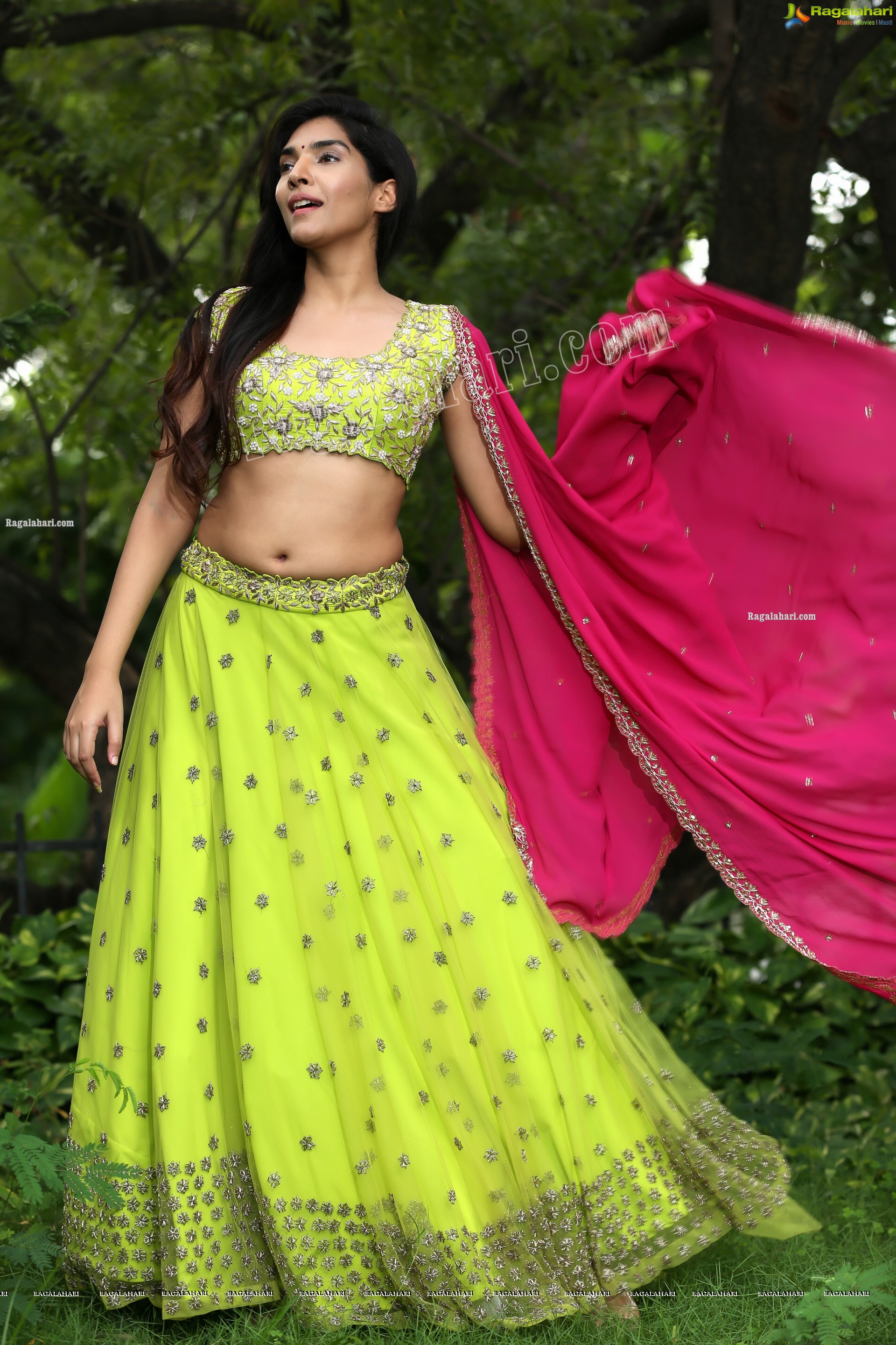 Supraja Narayan in Parrot Green Lehenga Choli, Exclusive Photo Shoot