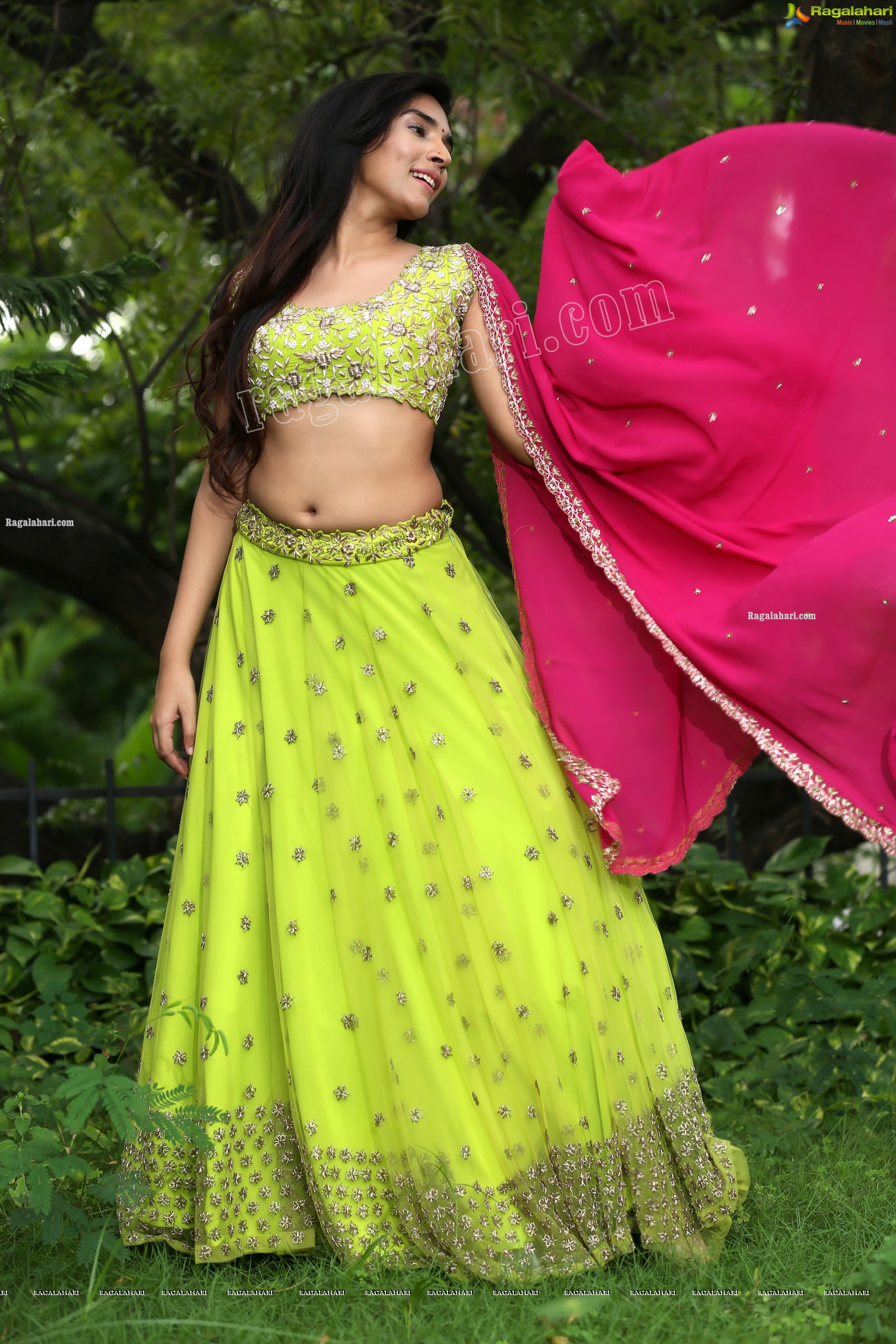 Supraja Narayan in Parrot Green Lehenga Choli, Exclusive Photo Shoot