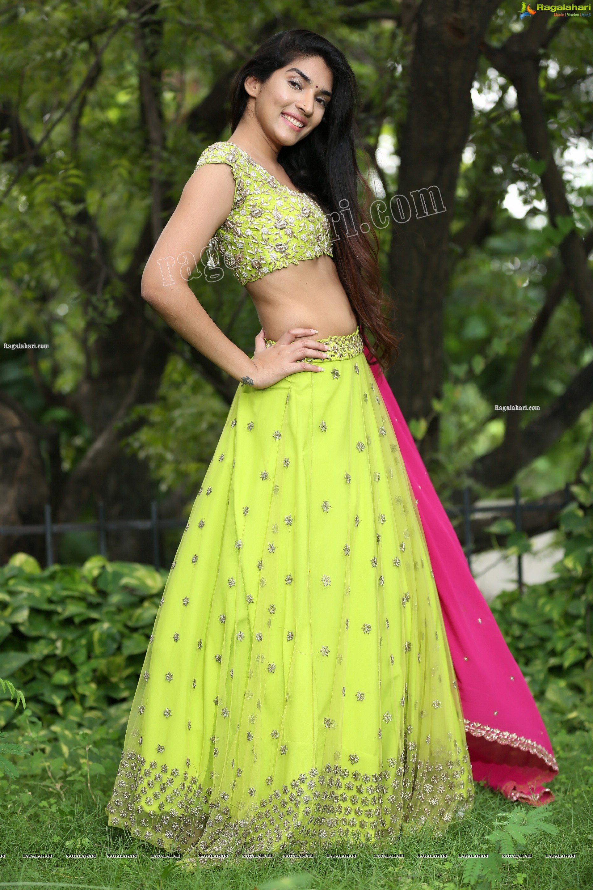 Supraja Narayan in Parrot Green Lehenga Choli, Exclusive Photo Shoot