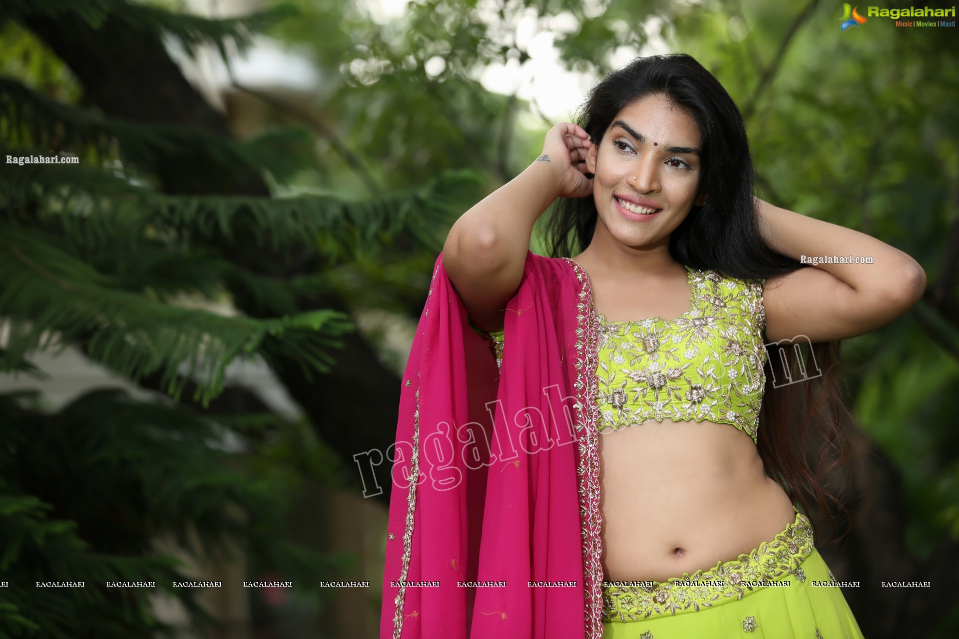 Supraja Narayan in Parrot Green Lehenga Choli, Exclusive Photo Shoot