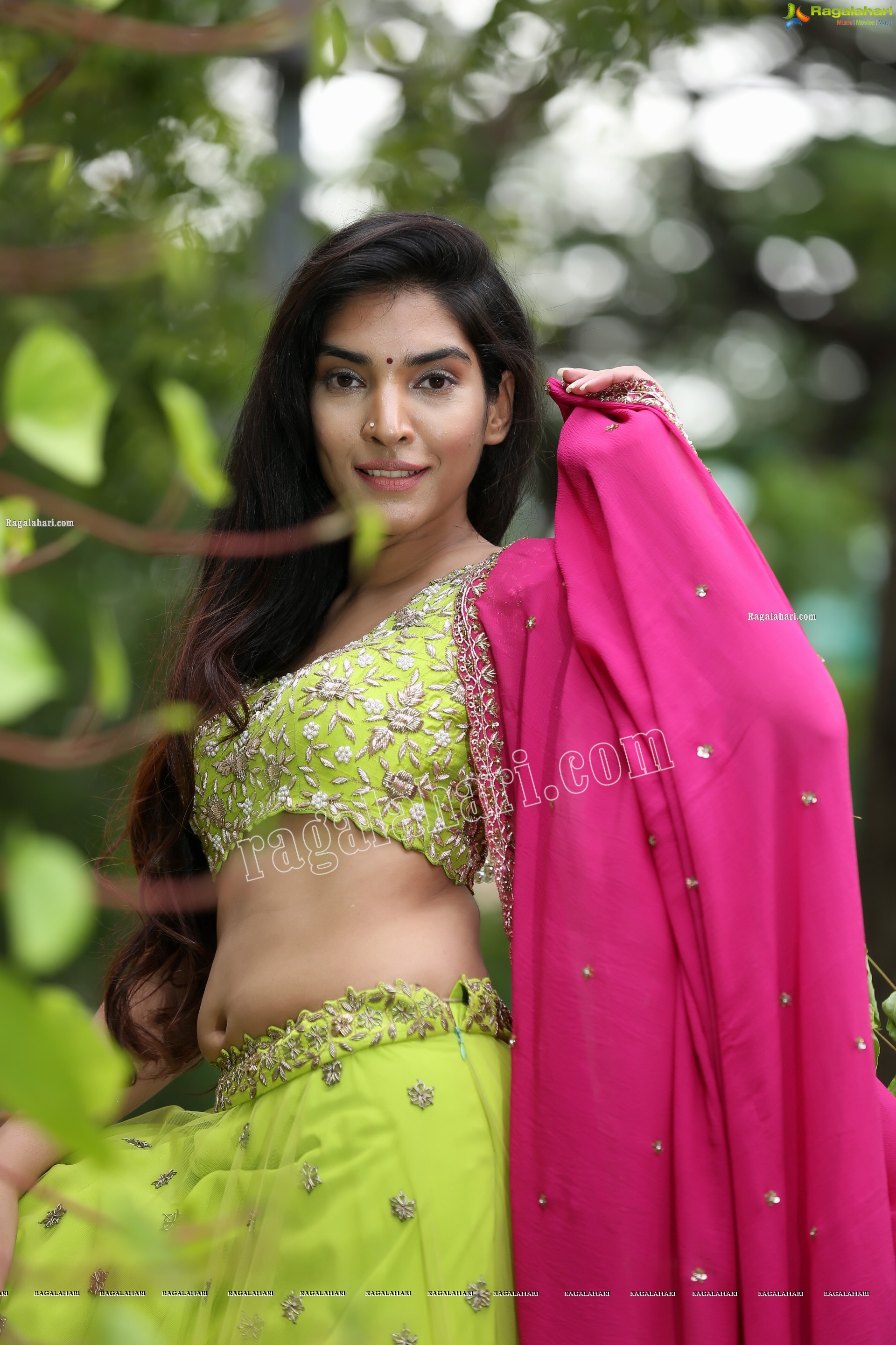 Supraja Narayan in Parrot Green Lehenga Choli, Exclusive Photo Shoot