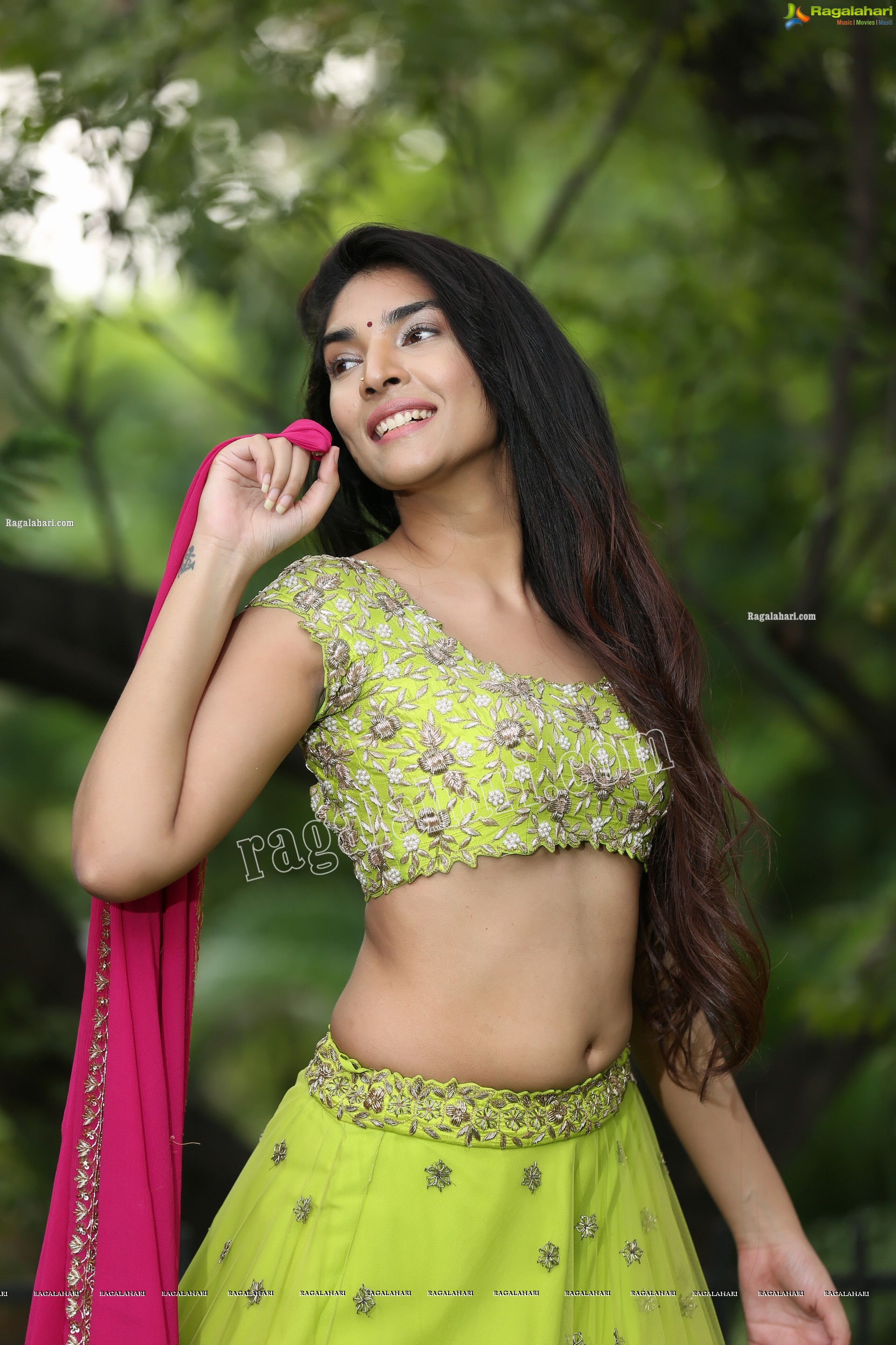 Supraja Narayan in Parrot Green Lehenga Choli, Exclusive Photo Shoot