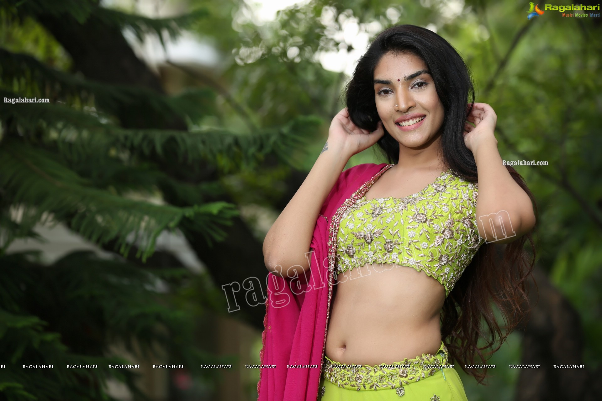 Supraja Narayan in Parrot Green Lehenga Choli, Exclusive Photo Shoot