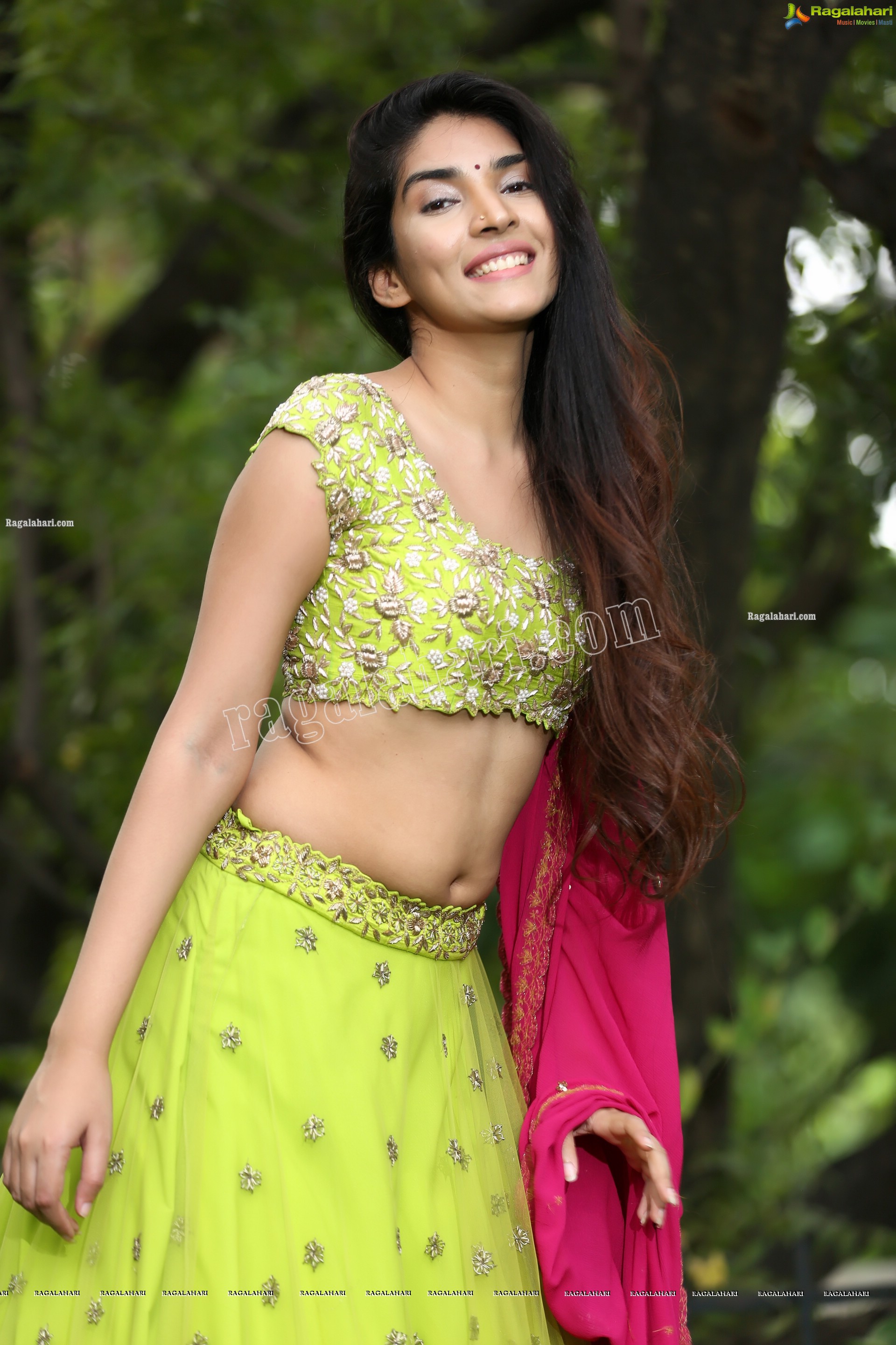 Supraja Narayan in Parrot Green Lehenga Choli, Exclusive Photo Shoot