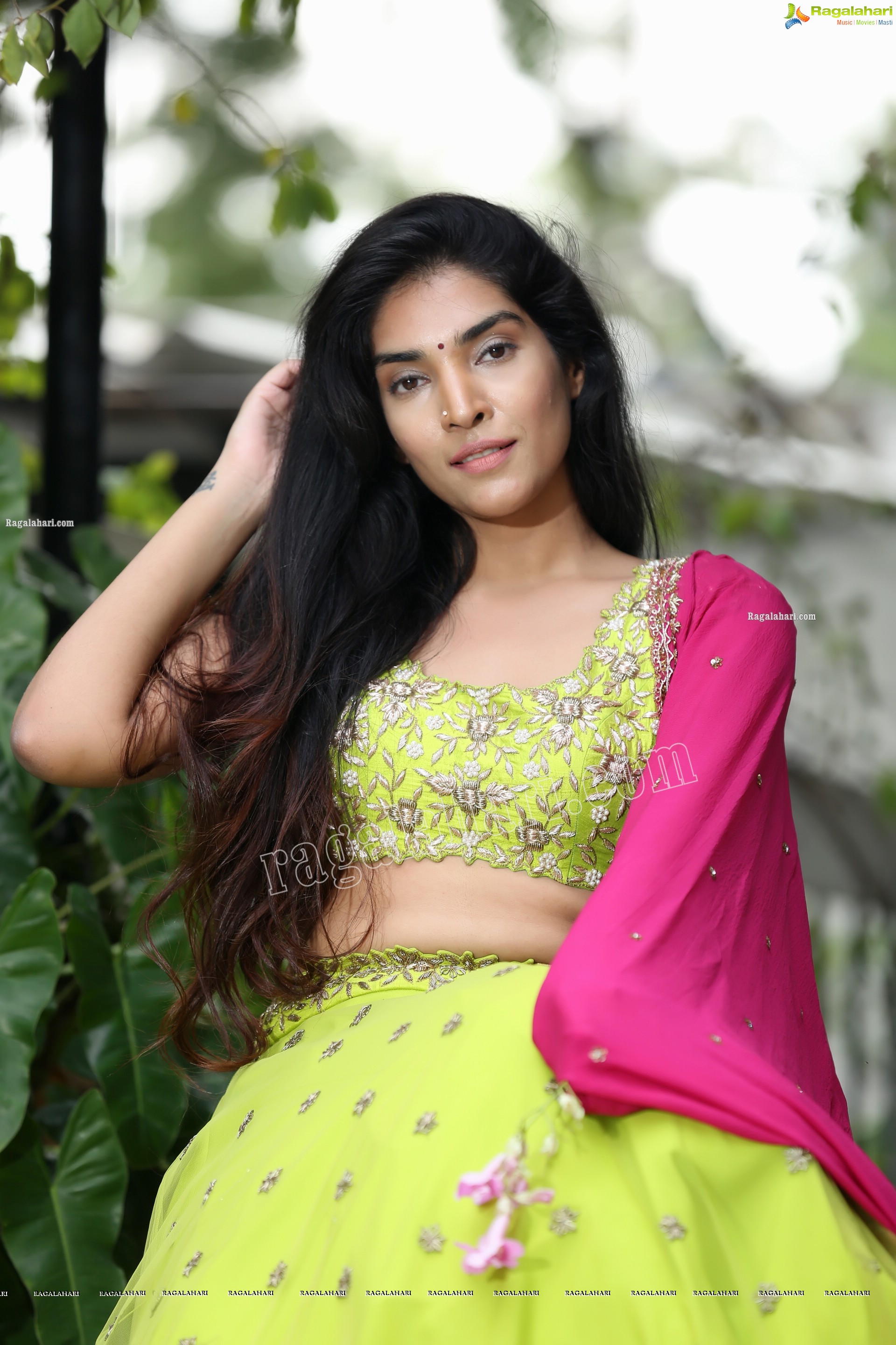 Supraja Narayan in Parrot Green Lehenga Choli, Exclusive Photo Shoot