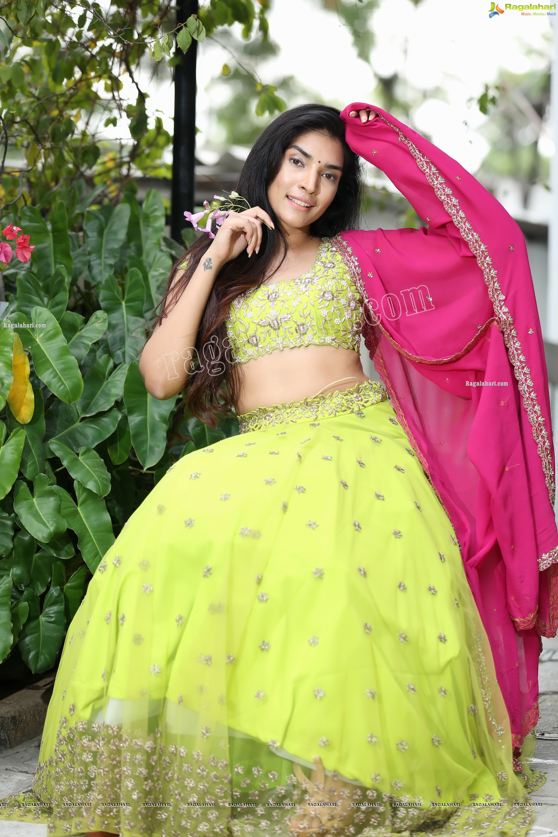 Supraja Narayan in Parrot Green Lehenga Choli, Exclusive Photo Shoot