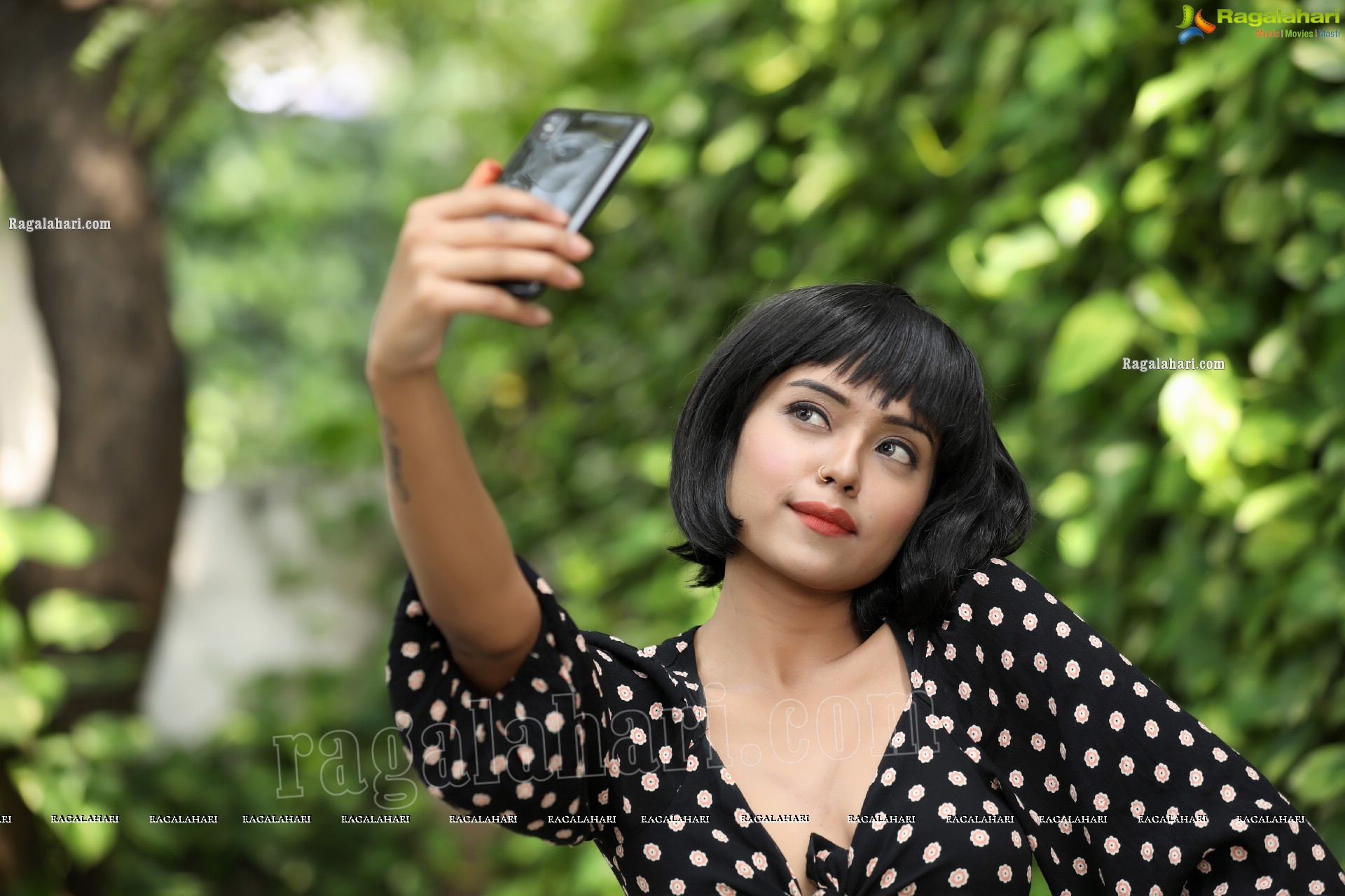 Swati Mandal in Black Front Tie Crop Top and Mini Skirt Exclusive Photo Shoot