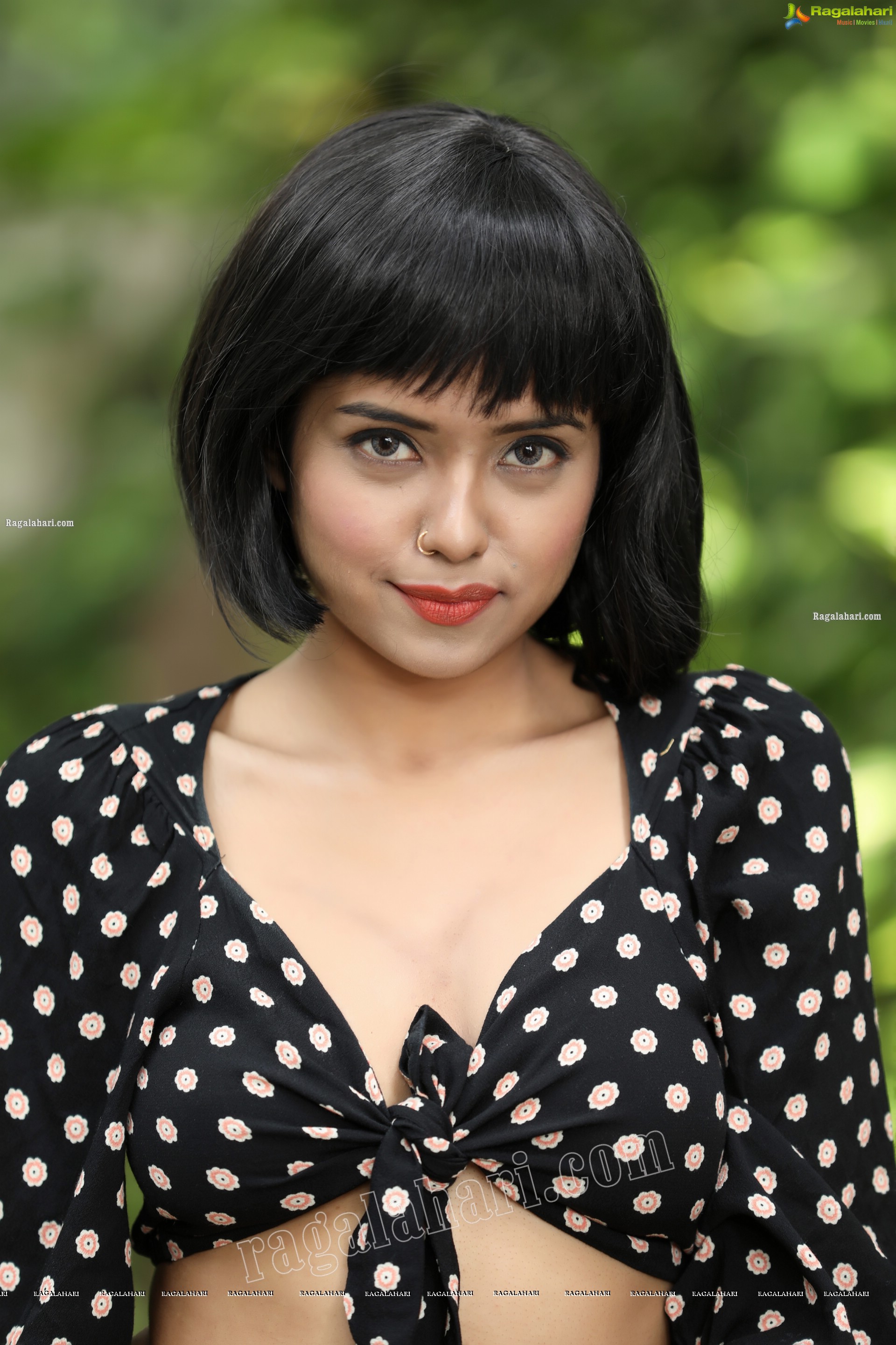 Swati Mandal in Black Front Tie Crop Top and Mini Skirt Exclusive Photo Shoot