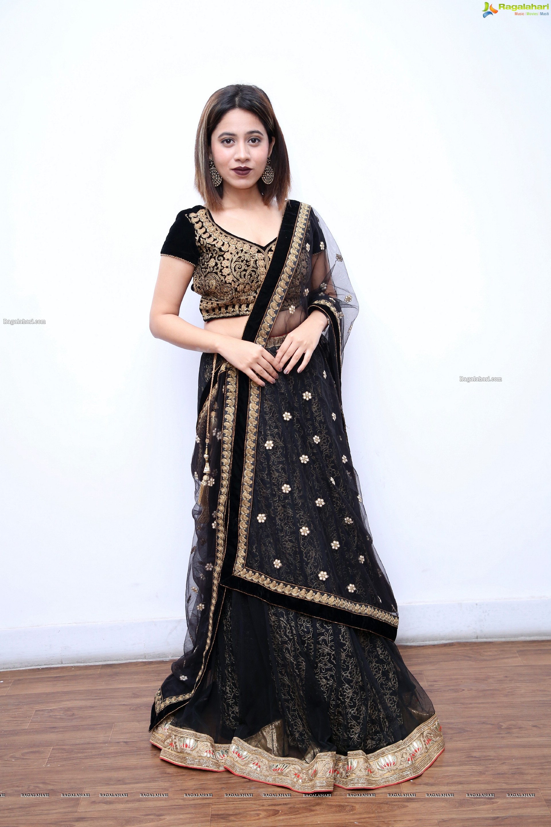 Ananya Tanu in Black Embellished Lehenga Choli, HD Photo Gallery