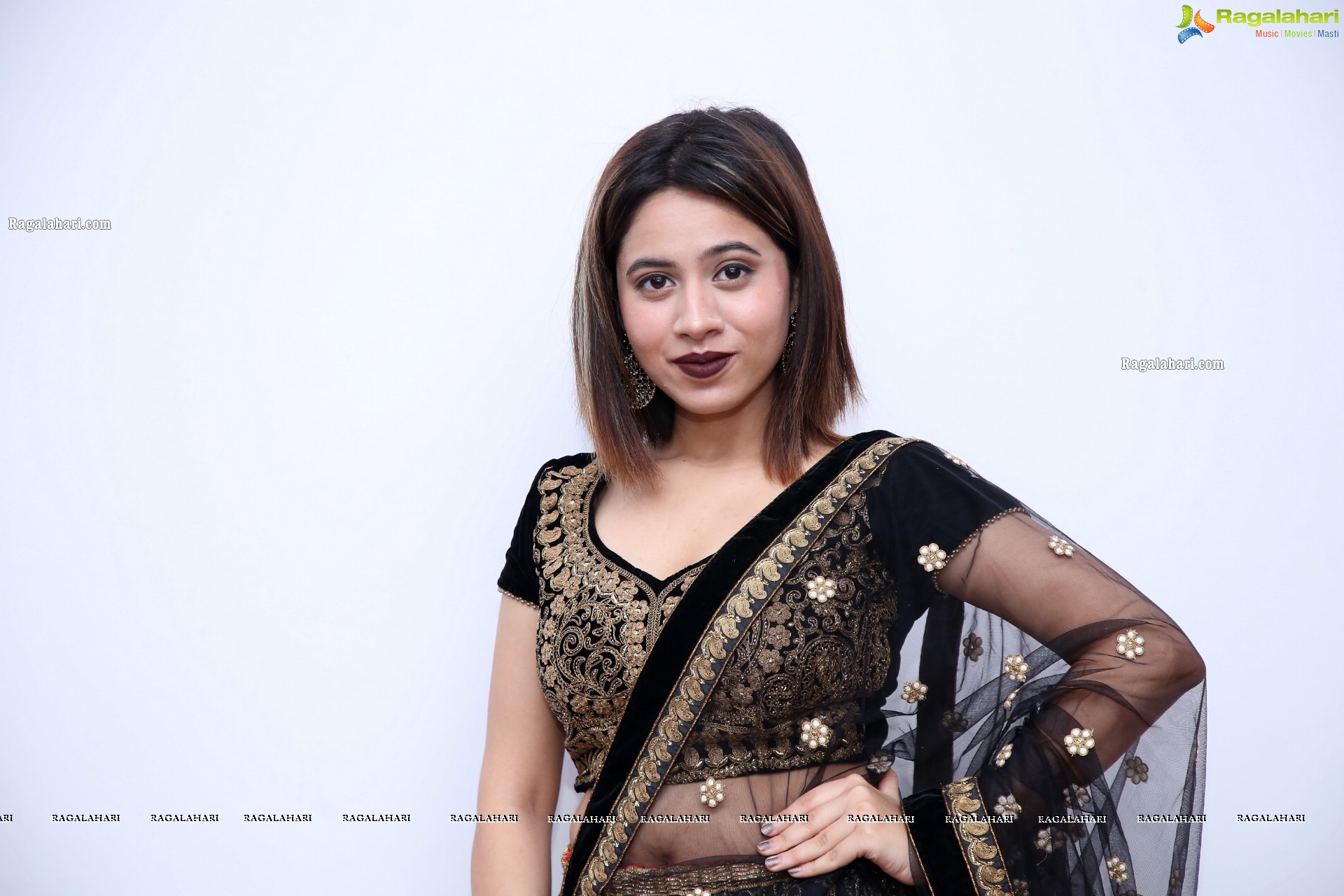 Ananya Tanu in Black Embellished Lehenga Choli, HD Photo Gallery