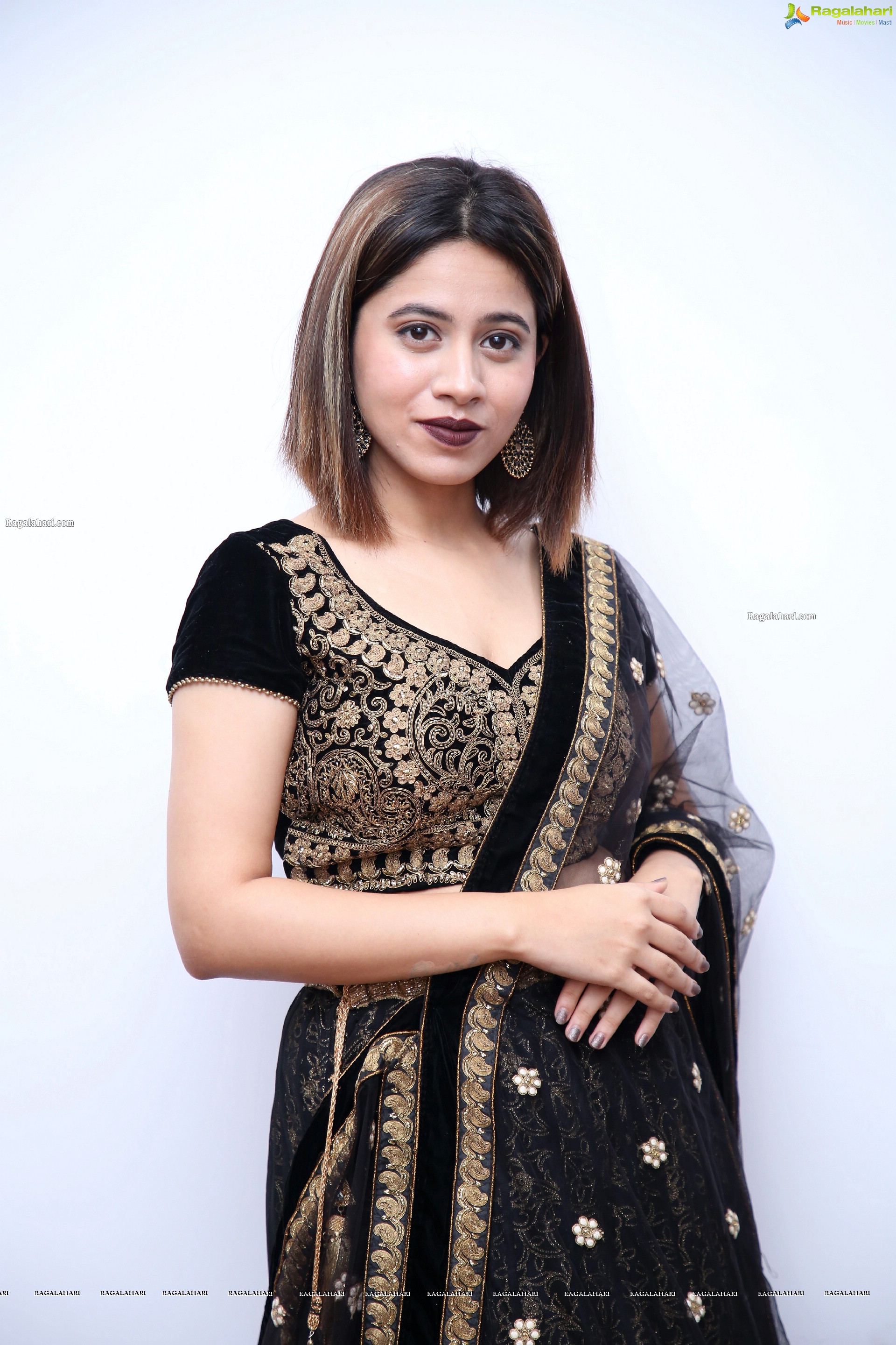 Ananya Tanu in Black Embellished Lehenga Choli, HD Photo Gallery