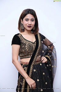 Ananya Tanu in Black Embellished Lehenga Choli