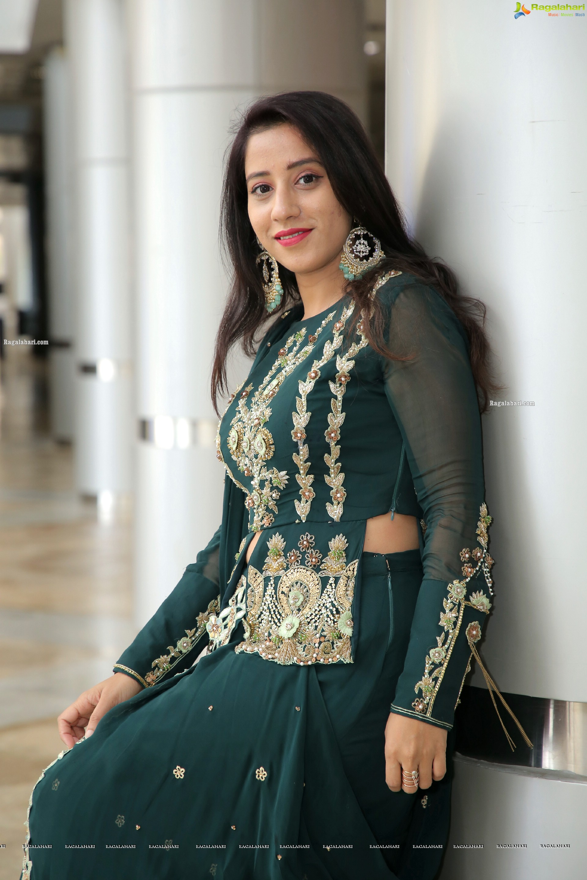 Aaisha Rawat in Bottle Green Dress, HD Photo Gallery