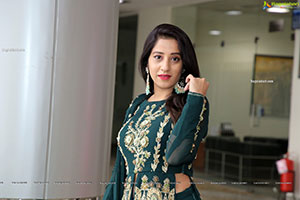 Aaisha Rawat in Bottle Green Dress