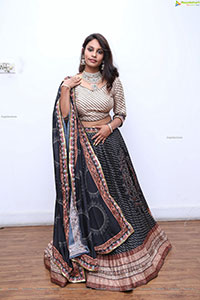 Pavani Bhimeneni in Black Lehenga Choli