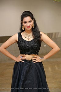 Priyanka Chowdary in Black Designer Lehenga