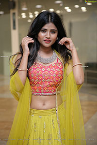 Rishika Nisha in Lime Green Frill Lehenga