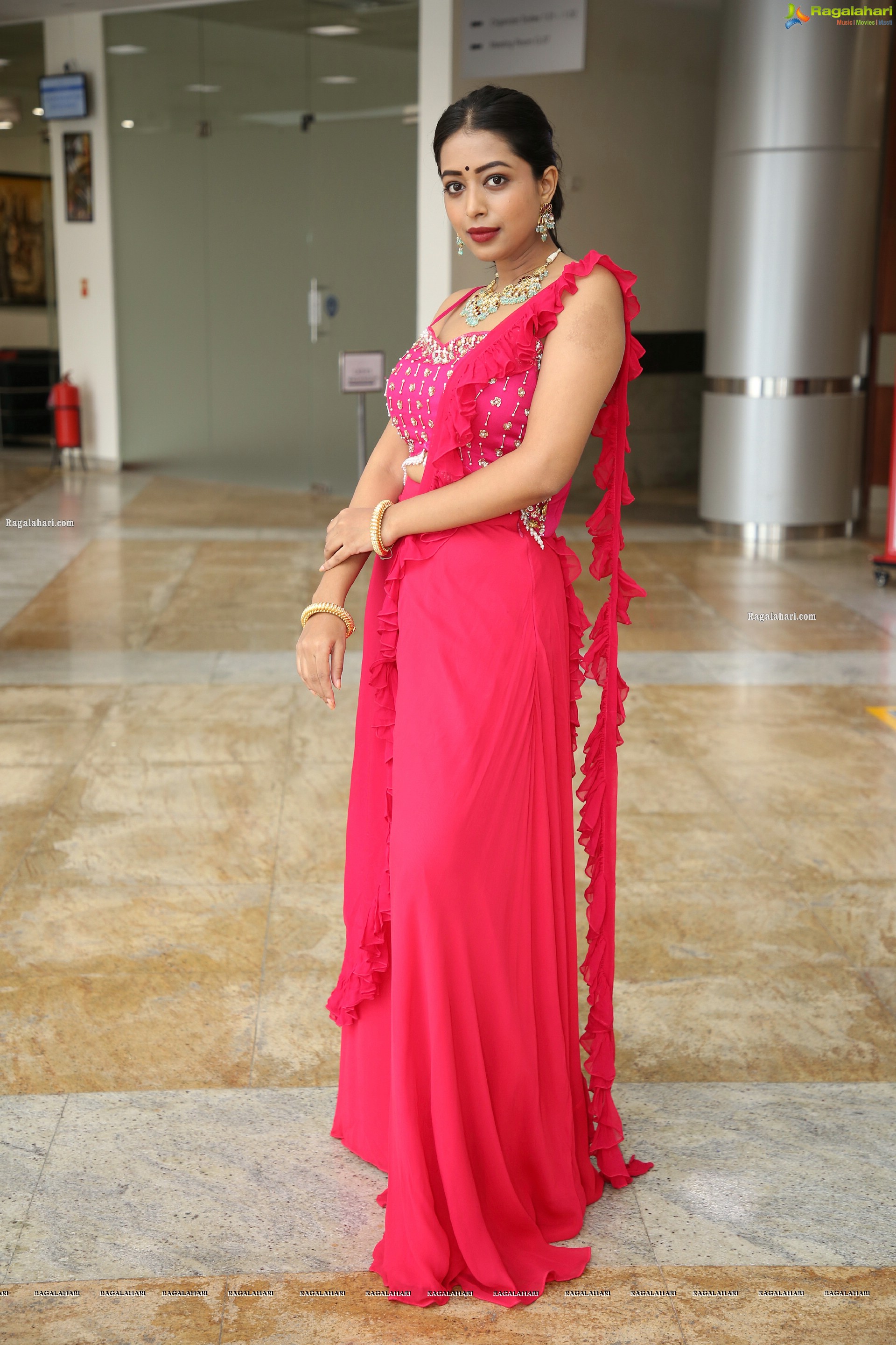 Rittika Chakraborty in Pink Designer Lehenga, HD Photo Gallery