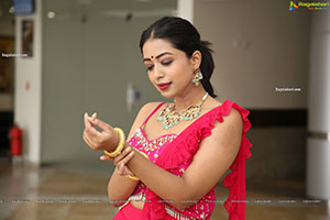 Rittika Chakraborty in Pink Designer Lehenga