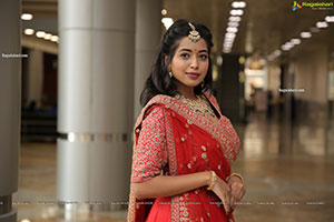 Rittika Chakraborty in Red Embellished Lehenga