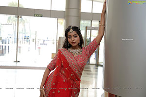 Rittika Chakraborty in Red Embellished Lehenga