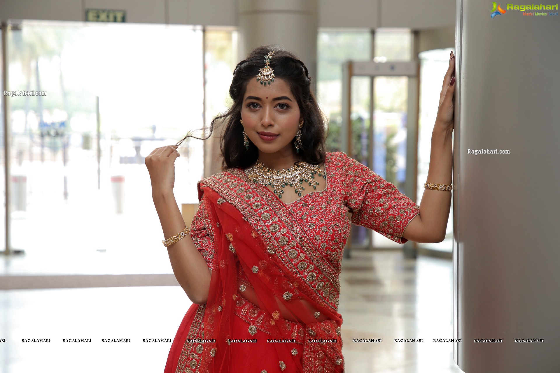 Rittika Chakraborty in Red Embellished Lehenga, HD Photo Gallery