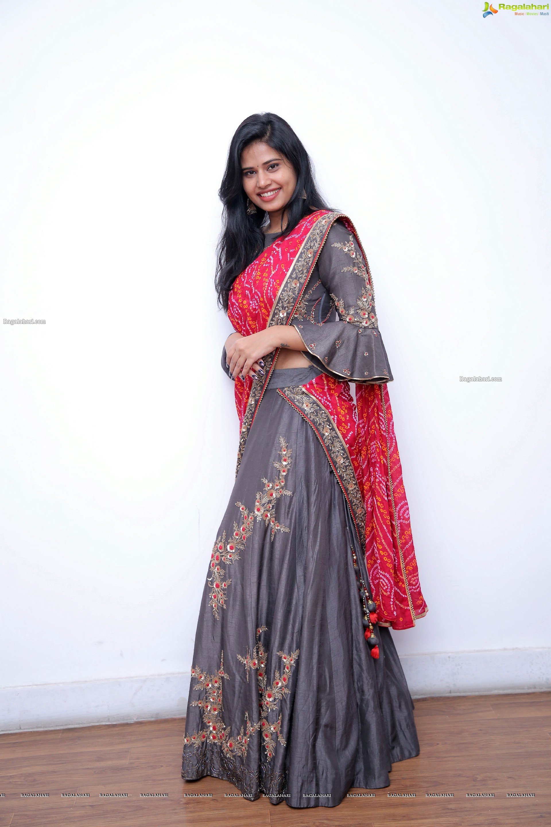 Sahasra Reddy Stills in Designer Lehenga Choli, HD Photo Gallery