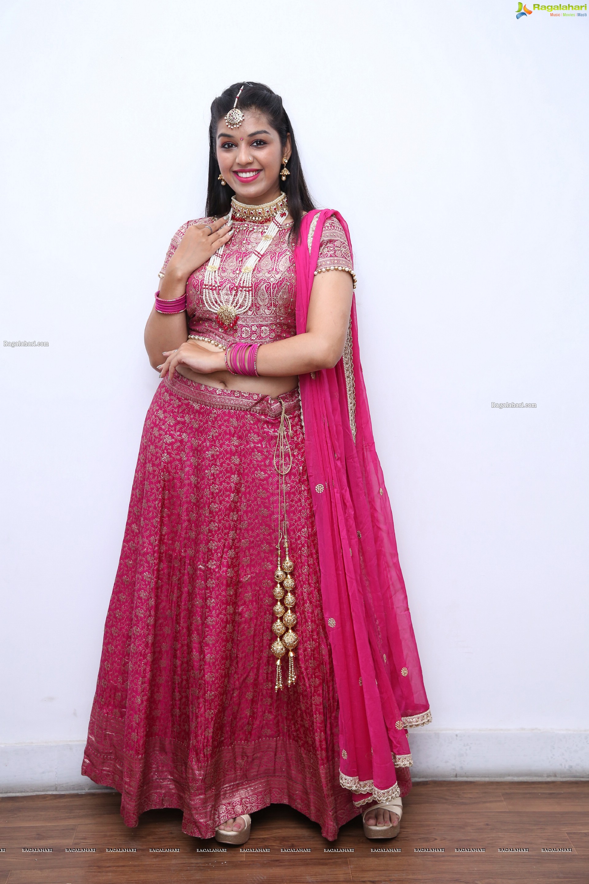 Shruthi Sharma in Rani Pink Lehenga Choli, HD Photo Gallery