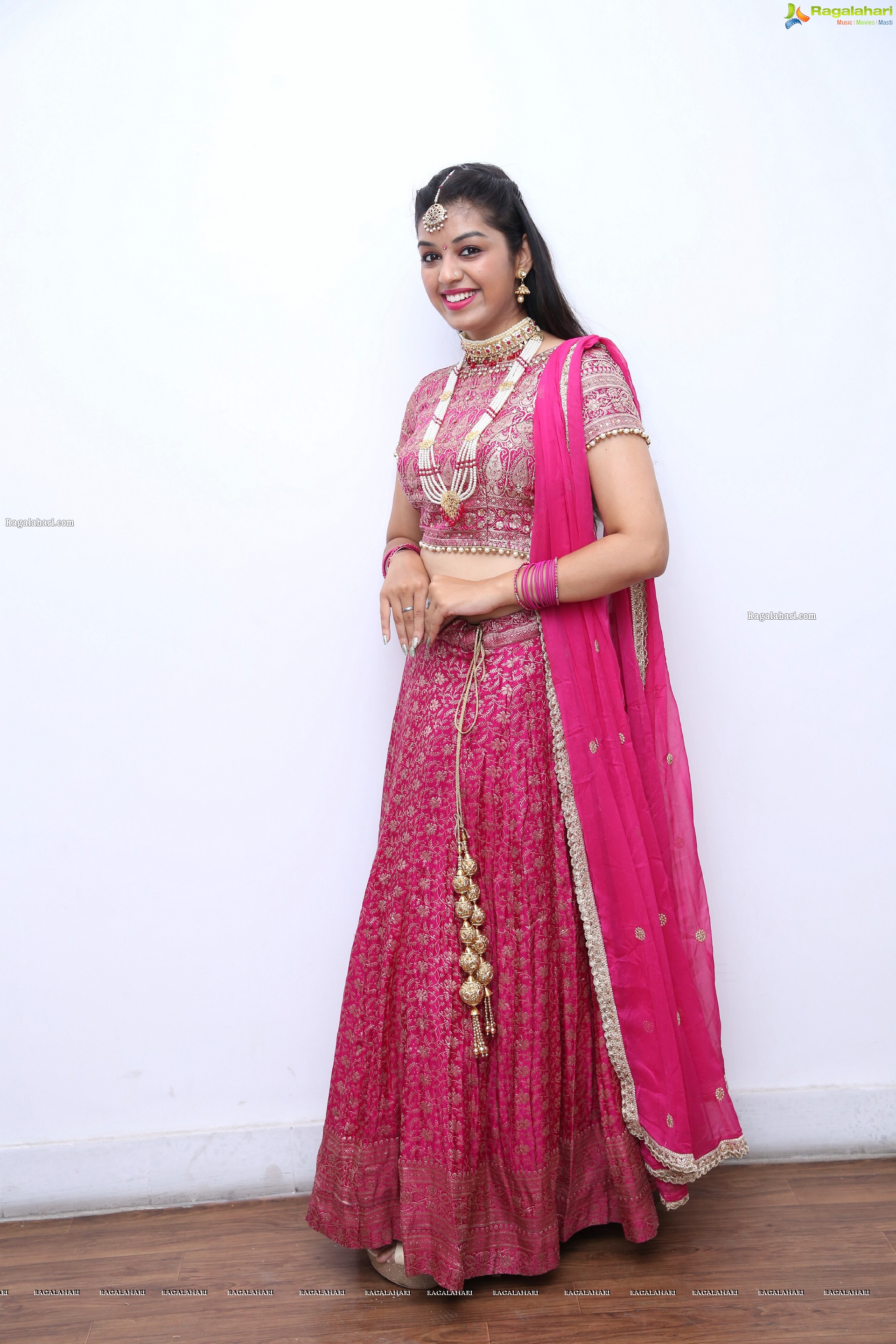 Shruthi Sharma in Rani Pink Lehenga Choli, HD Photo Gallery
