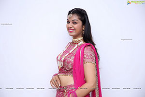 Shruthi Sharma in Rani Pink Lehenga Choli