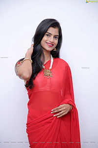 Srilekha HD Stills in Red Saree