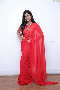 Srilekha HD Stills in Red Saree