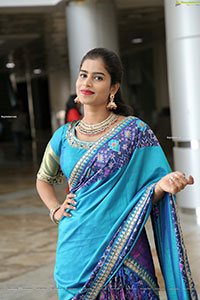 Srilekha Stills in Blue Designer Lehenga